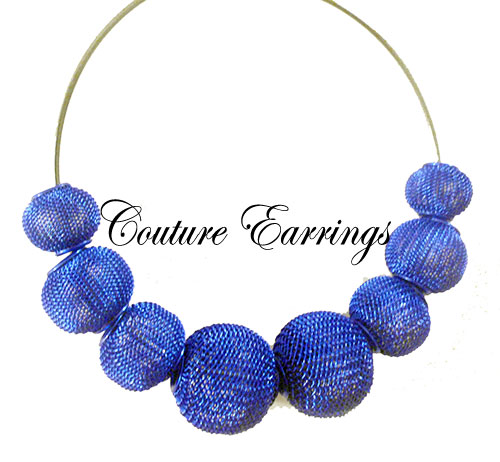 Couture Earrings Blue Mesh