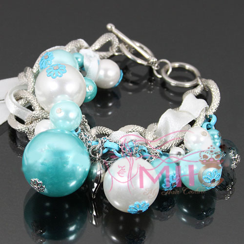 Blue Pearl & Charm Bracelet