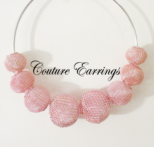 Couture Earrings Light Pink Mesh