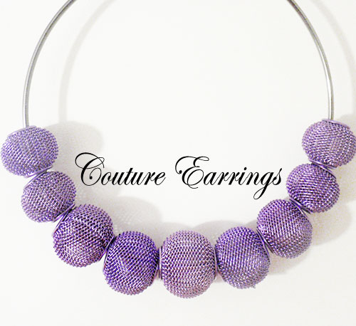 Couture Earrings Purple Mesh